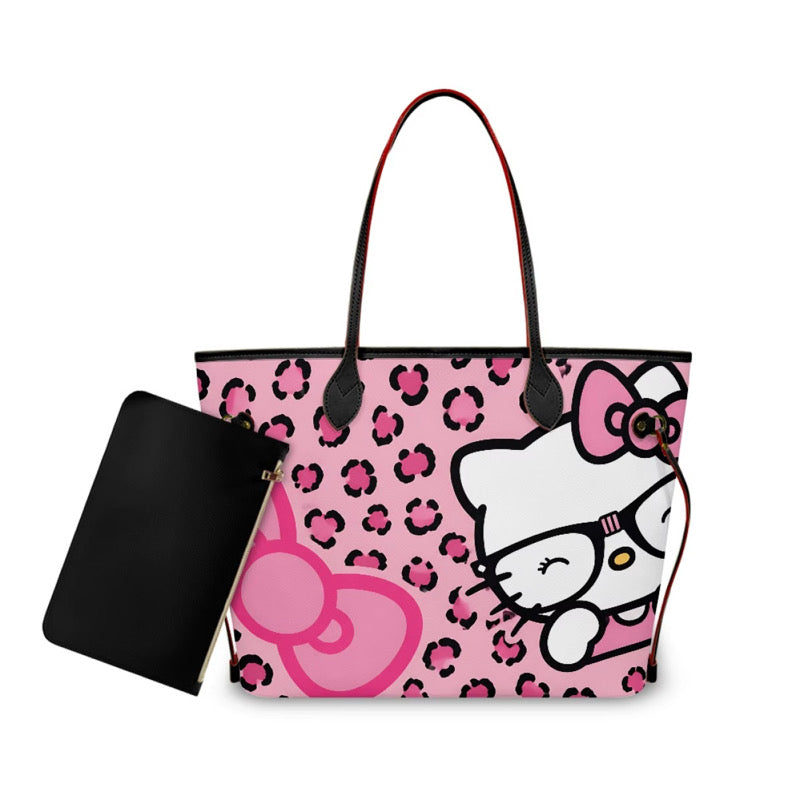 Nerdy Cat Tote Bag Pink