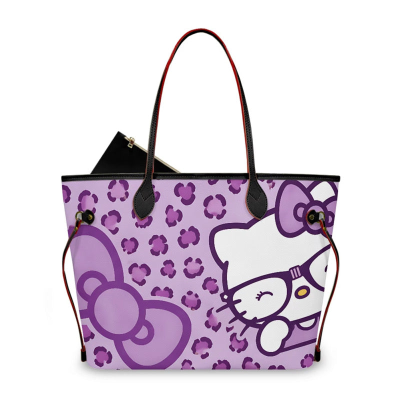 Nerdy Cat Tote Bag Purple