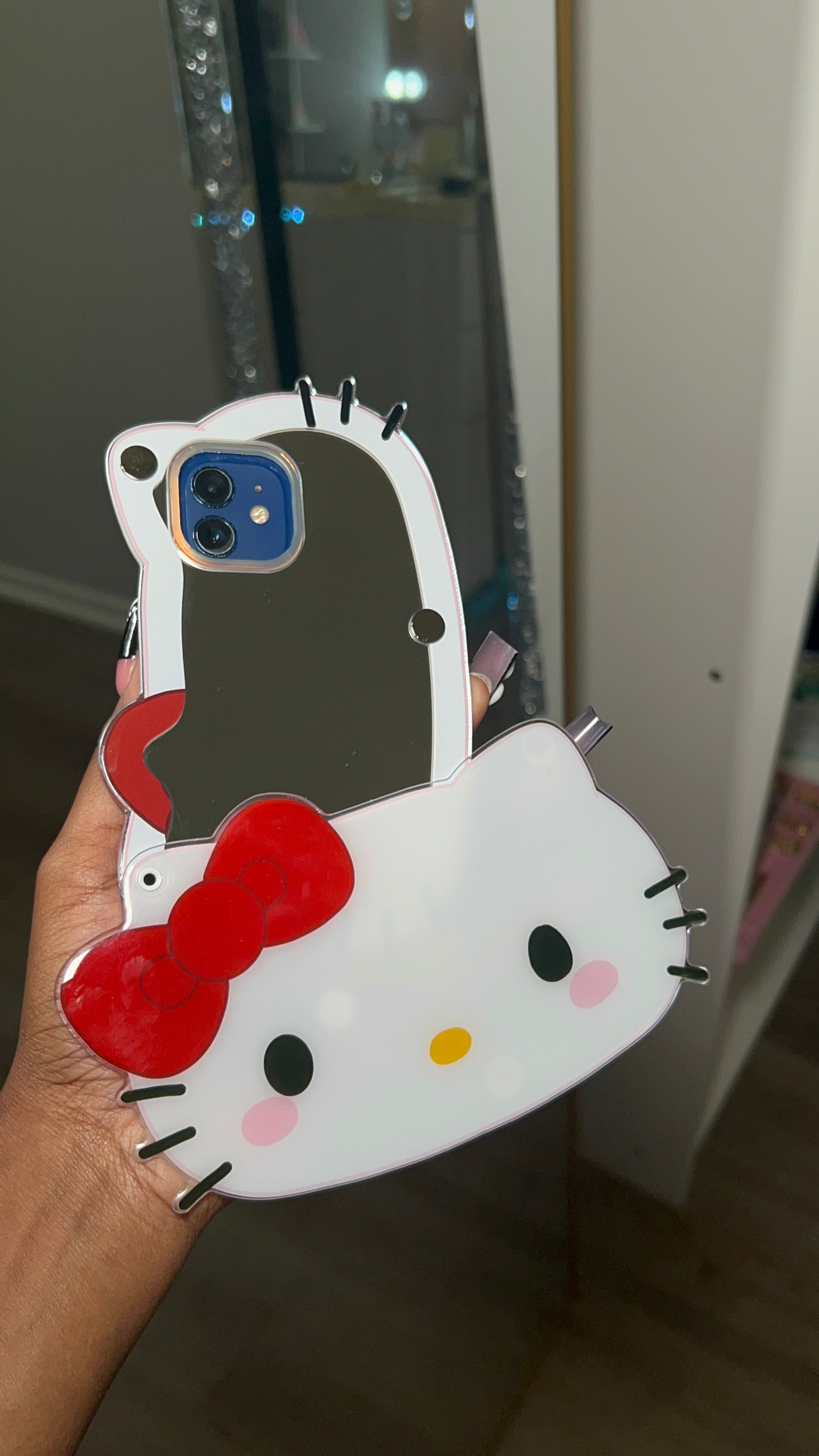 Round Kitty Mirror Case