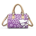 Nerdy Cat Pillow Bag Purple ( Tan Strap )