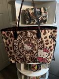 Brown Chrome Kitty Tote Bag