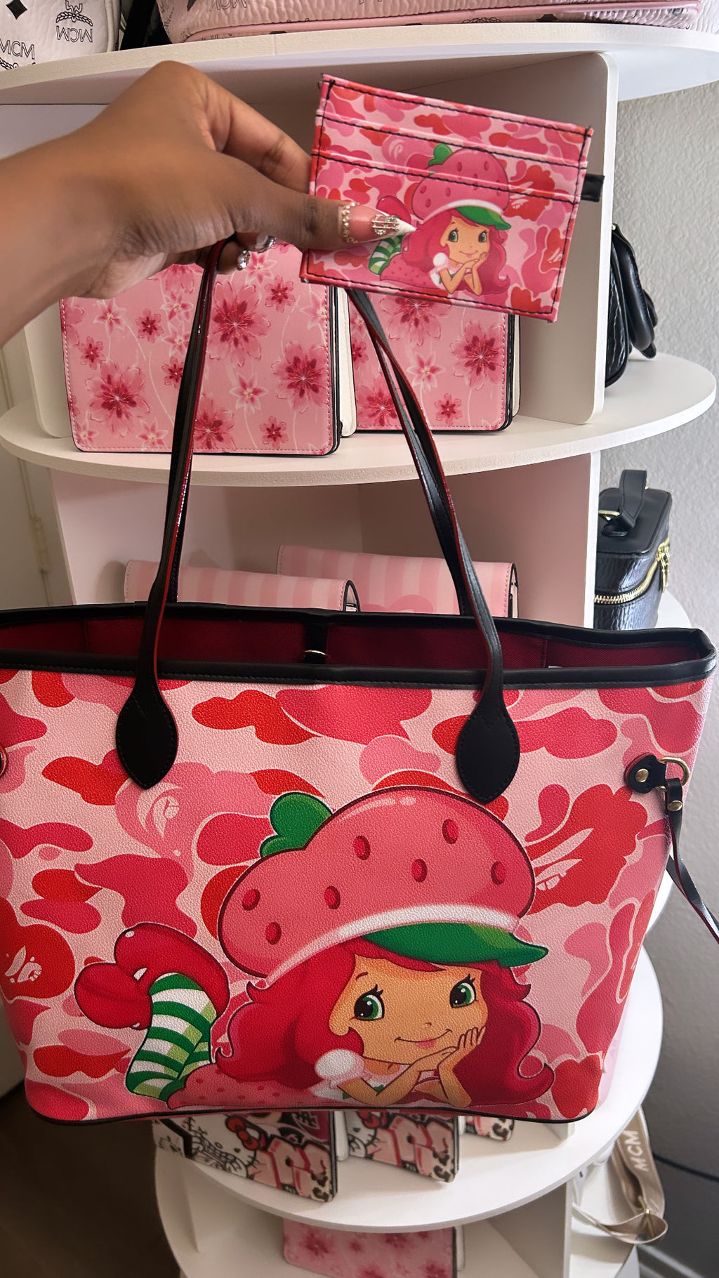 Strawberry Camo Tote Bag