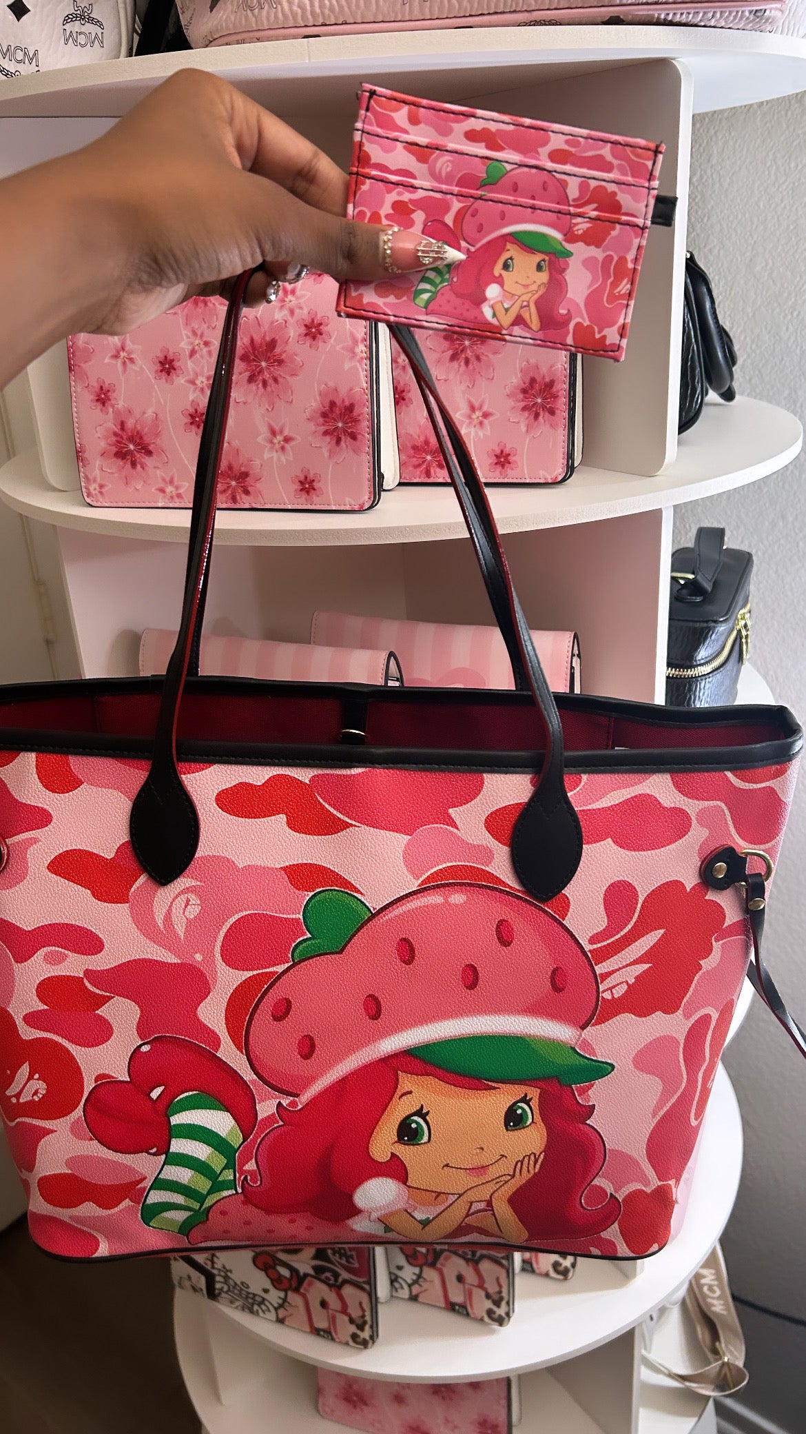 Strawberry Camo Tote Bag
